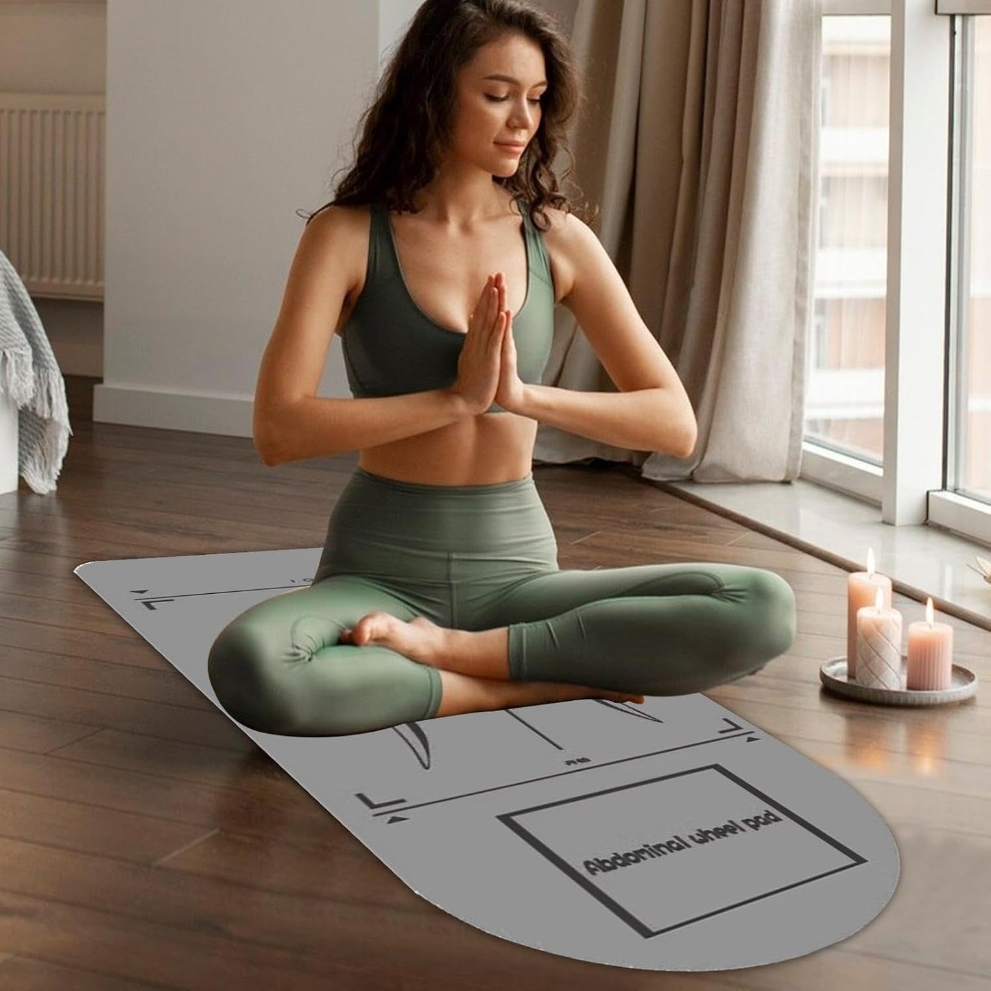 Yoga Pilates Mat, Skipping Exercise Mat, Fitness Gear Mat, Home Workout Pad, Portable Knee Mat, Thick Gym Pad, Workout Mat, Non-Slip Fitness Mat, Multi-Purpose Gym Mat, Ab Workout Pad Knee Support Mat