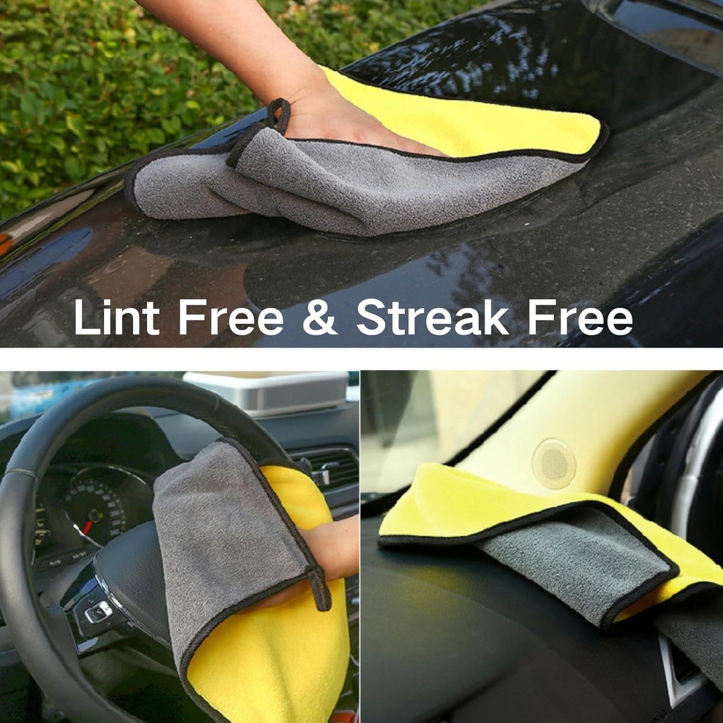 Gifts for Women 8 Pcs Microfiber Cleaning Towel Auto Detailing Cloth Drying Wash Towels Polishing Waxing Dry for Cars Absorbent Towel,Rags for House, Kitchen, Car Care 16" x 16" (8)