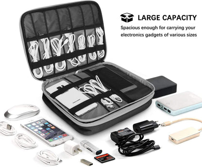 Gocokia Double Layer Large Capacity Electronic Travel Accessories Organizer Bag