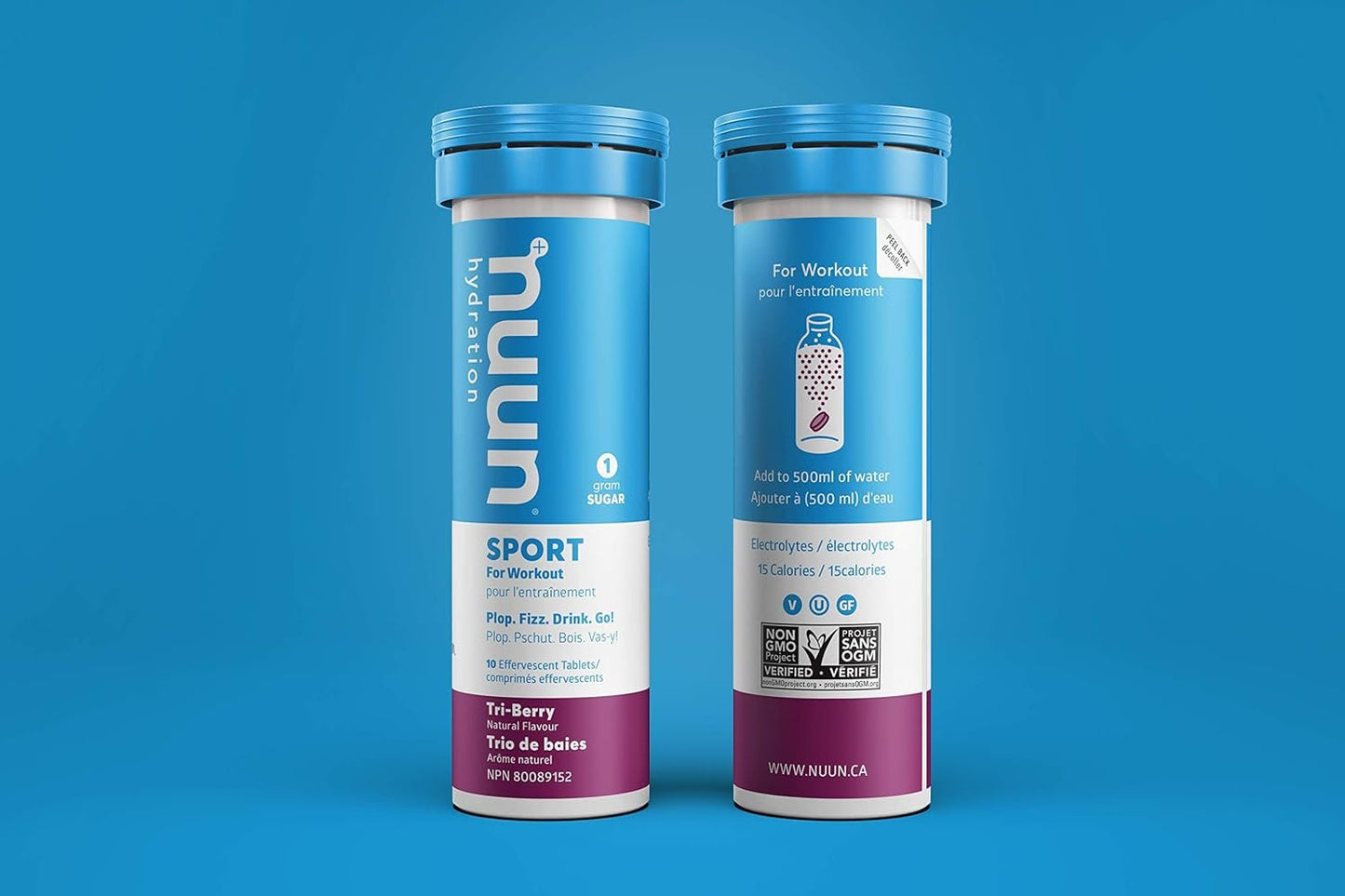 Nuun Active: Electrolyte-Rich Sports Drink Tablets, Tri Berry, Box of 8 Tubes (80 servings), Sports Drink for Replenishment of Essential Electrolytes Lost Through Sweat