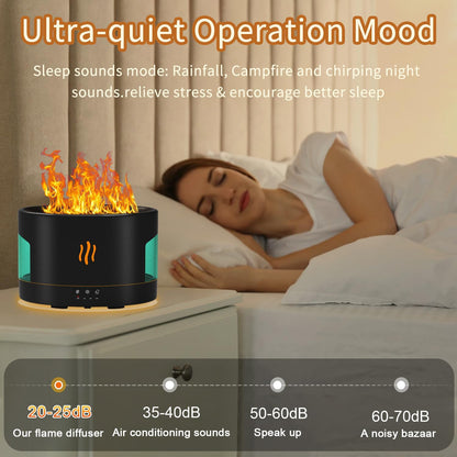 Depulat Flame Aroma Diffuser, 450ml Flame Fire Diffuser, 7 Color Oil Diffuser, Aromatherapy Essential Oil Diffuser, Humidifier with Remote Control for Room
