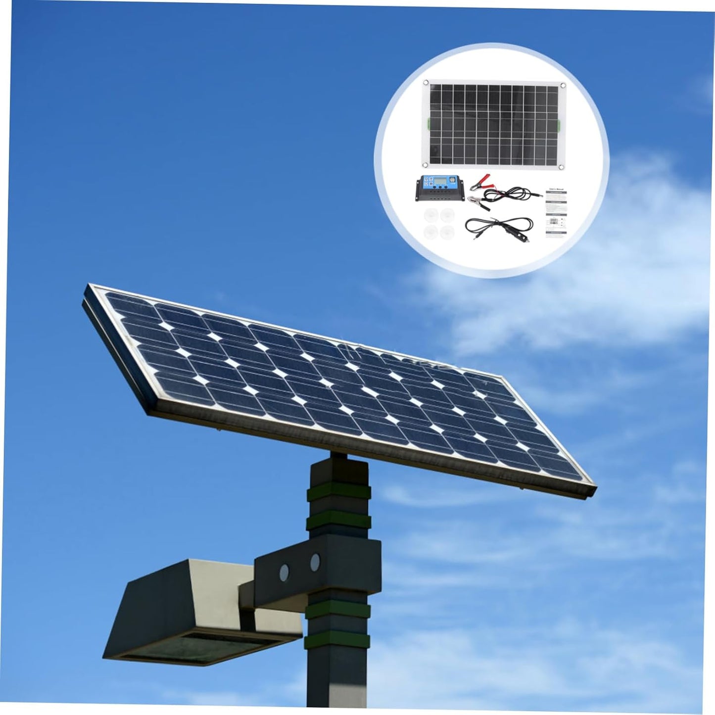 KONTONTY 1set Portable Solar Panel Kit for Camping Hiking and Power Lightweight High Conversion Efficiency Suitable for Rvs Cars and Outdoor Activities