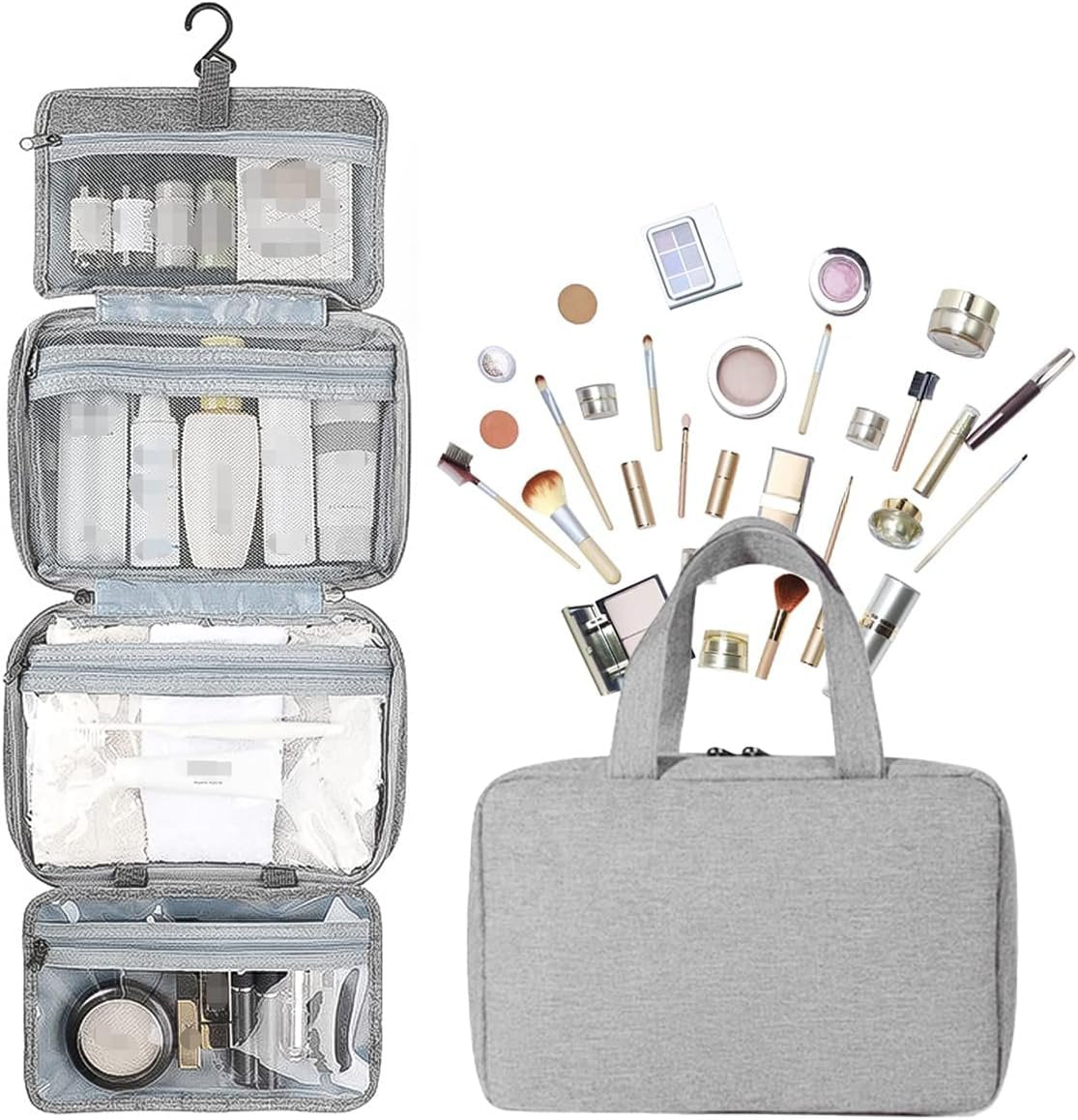 Hanging Toiletry Bag, Waterproof Travel Makeup Bag Portable Wash Bag for Makeup Large Capacity Makeup Traveling Organizer Multifunctional Travel Organizer for Women Travel Camping Outdoor