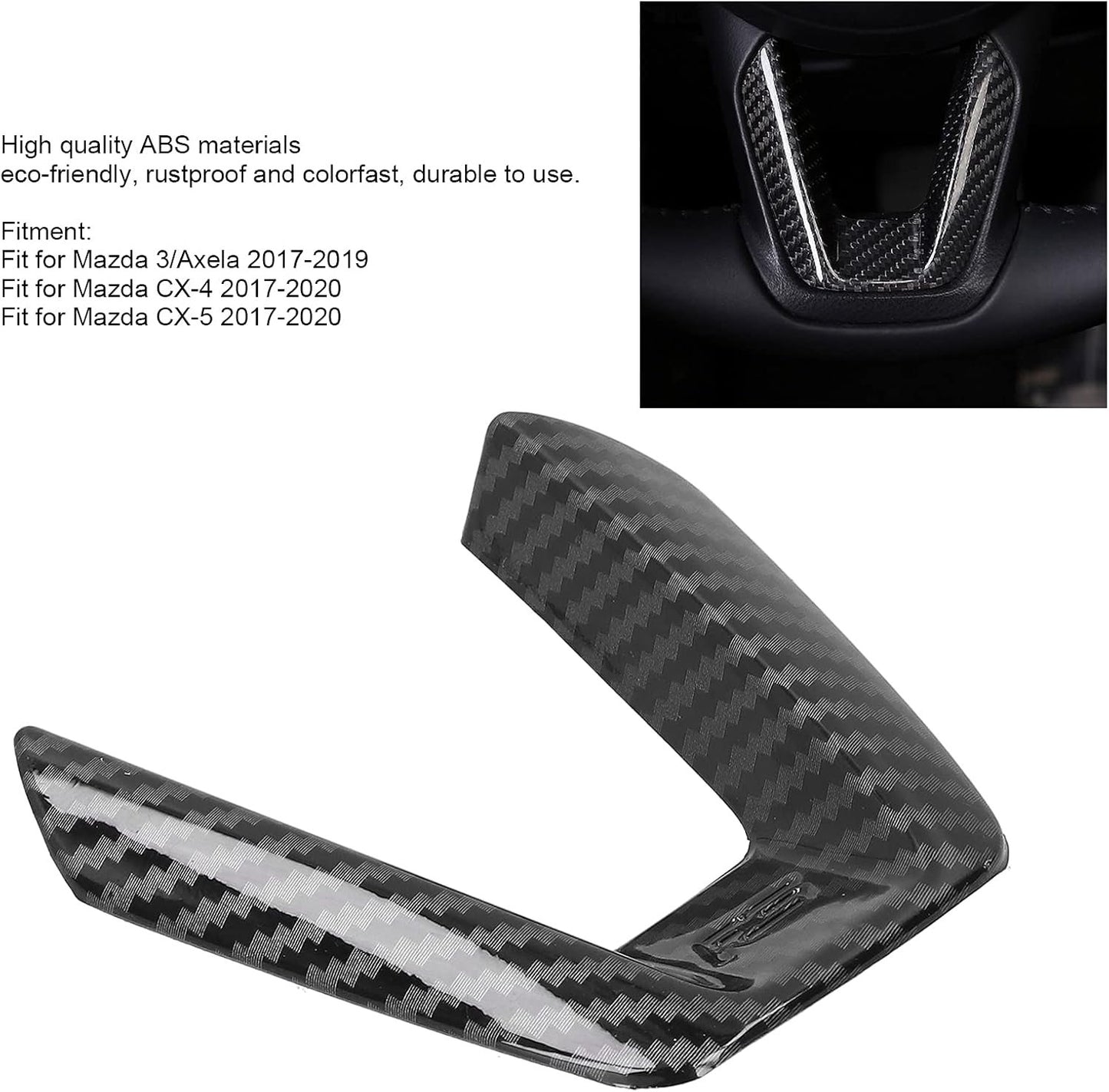 Car Steering Wheel Trim Cover Sticker Interior Accessories Fit for Mazda 3 for Axela 2017-2019 for CX-4 CX-5 2017-2020