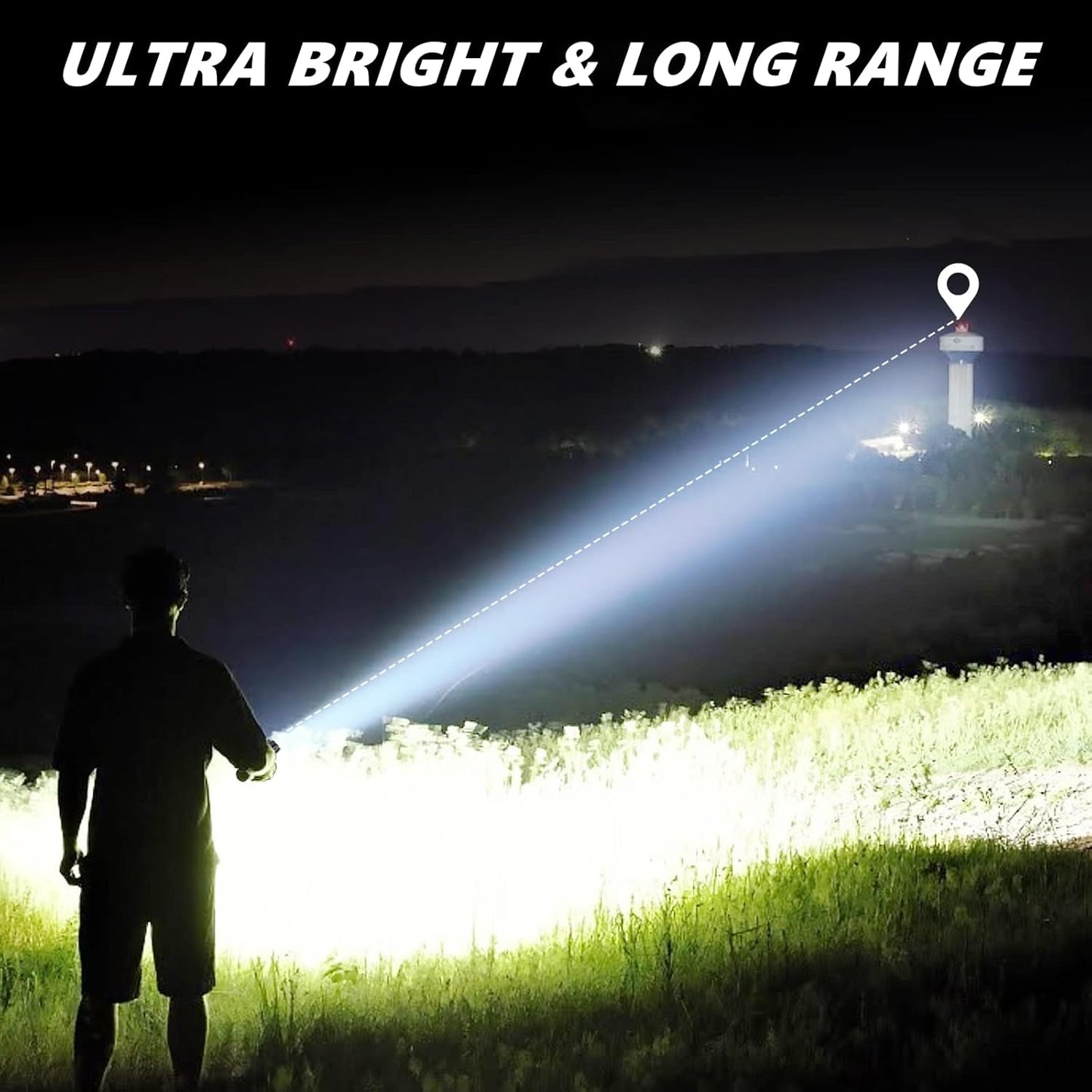 LED Torch Rechargeable Flashlight with Cob Side Light, High Lumens Super Bright Torch, High Powered Torches, Powerful Handheld Tactical Flashlight for Emergency Camping Hiking, 2 Pack