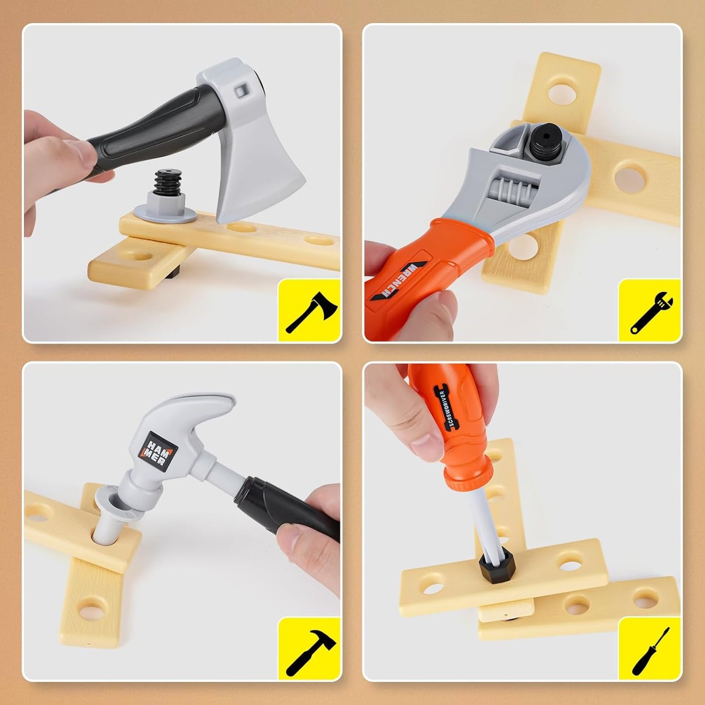 Toy Chainsaw for Kids - Kids Tool Set Pretend Play Construction Toys Kit with Tool Bag, Chainsaw Tool Set Outdoor Preschool Gardening Gift Toys for 3 4 5 Year Old Boys & Girls