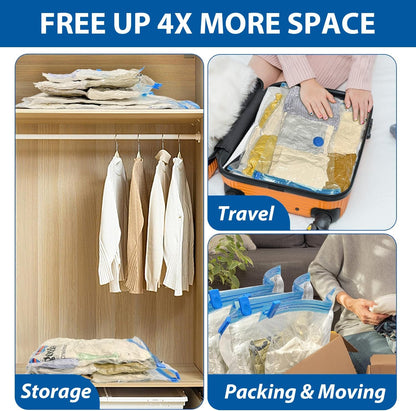 20 Pack Vacuum Storage Bags with Electric Air Pump(4 Jumbo,5 Large,5 Medium,6 Small),Multi-Size Space Saver Bags for Clothes, Pillows,Comforter,Bedding & Travel Organization,Moving Home Storage