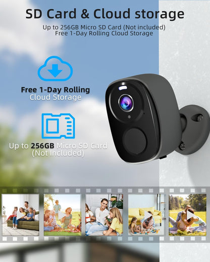 5G/2.4G WiFi Security Cameras Wireless Outdoor, 2K 5G Security Camera with AI Motion Detection, Color Night Vision, Siren, IP65, 2-Way-Audio, Support Alexa&Google Assistant, Cloud/SD (1)