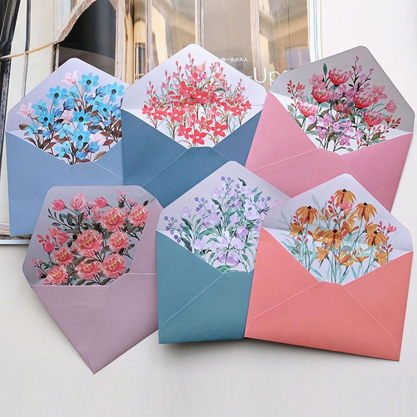 36Pcs Stationery Paper and Envelope Set 24 Sheets of Floral Writing Paper and 12 Envelopes Writing Stationery Paper Lined with Flowers Stationery Paper Cute for Invitations Gifts Thank You Cards
