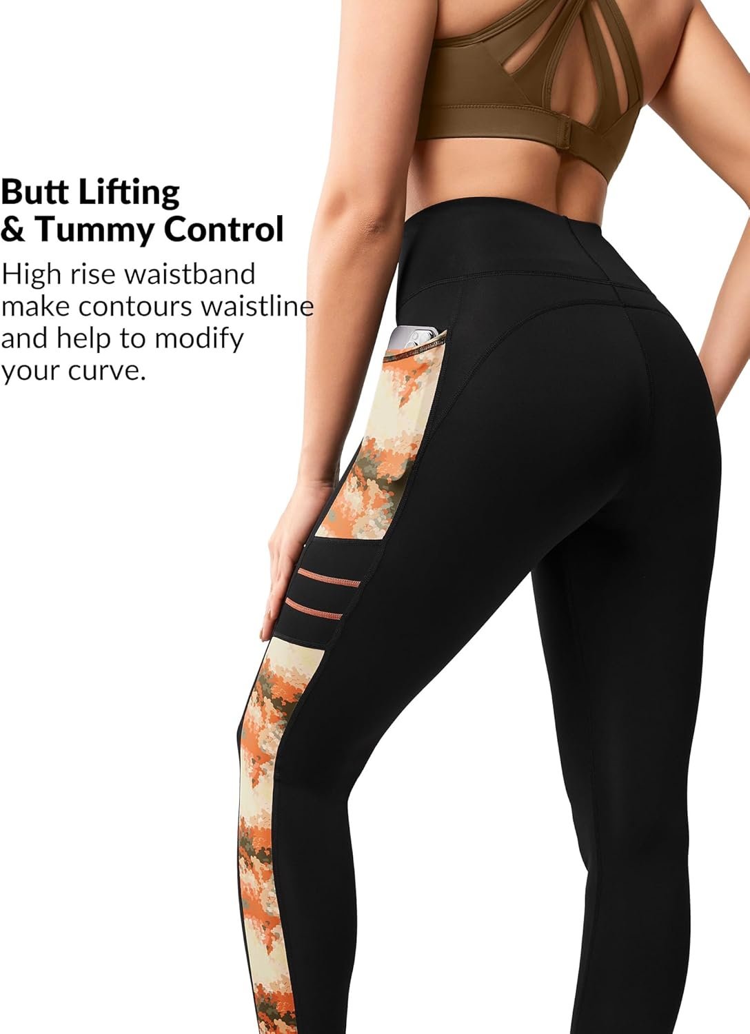 Yvette Printed Leggings for Women High Waisted Workout Tummy Control Yoga Pants with Pockets