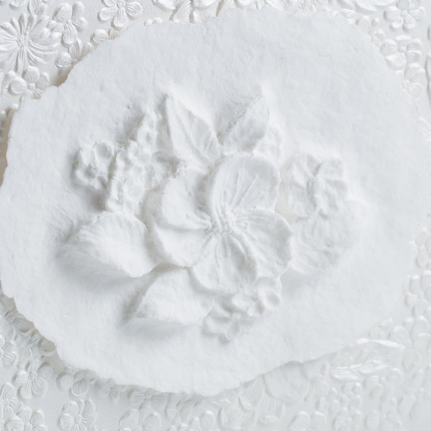 The Favorite Place® Burial Urn Box, (Small Flower at Peace Box), Biodegradable for Ground Burial, Scattering Cremated Ashes in Earth Friendly Eco Urn, (Small, Pearl White)