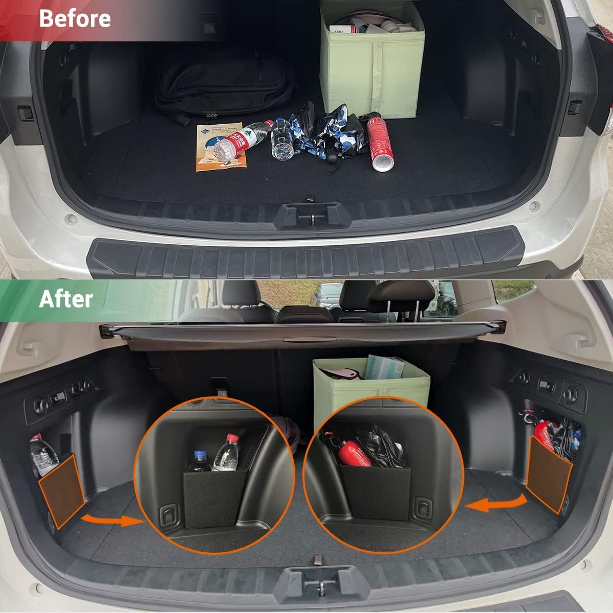 TulinTulin Subaru Forester Trunk Organizer, Trunk Storage Fiberboard Panel, 2pcs (Driver's side+Passenger's side, Multi-color)
