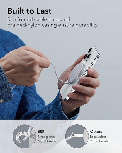 ESR for MagSafe Charger Wireless Charger for iPhone 16/15/14/13/12 Series Apple Magnetic Charging Pad for AirPods 4/3/Pro/Pro 2 Galaxy S25 Series with Dual USB A/C Ports, Silver