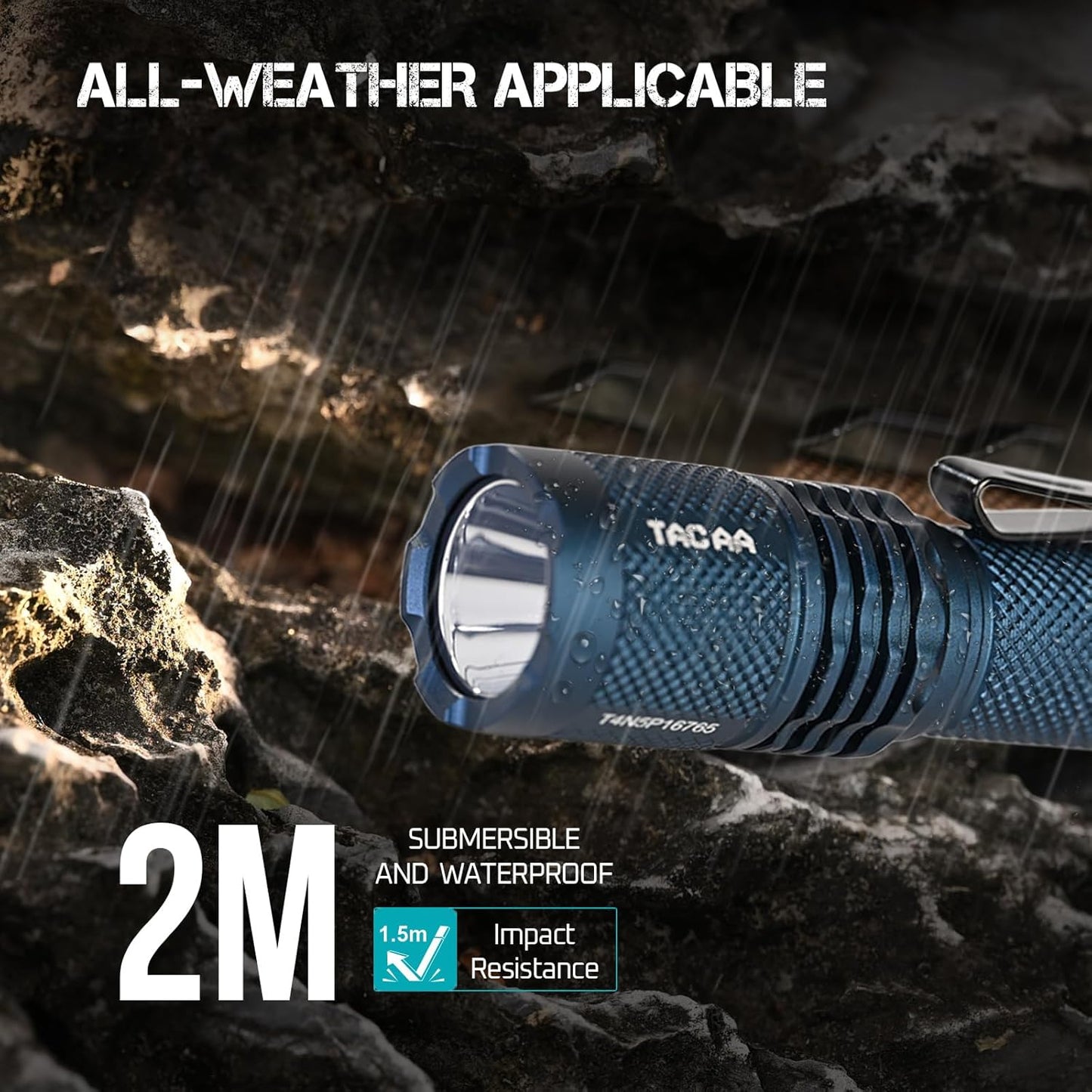 ACEBEAM TAC AA 2.0 Longest-Range AA Flashlight 360 Meters, 900 High Lumens Tactical EDC Flashlight Rechargeable, 6 Modes Pocket LED Super Bright Small Mini Flashlight for Camping, Home(SFT-25R HI)