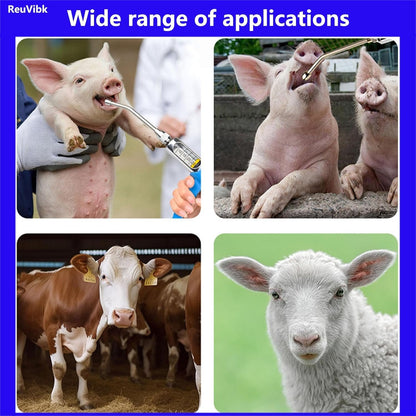 30ML Adjustable Veterinary Metal Feeding Gun, Continuous Drench Gun Continuous Dosing Device Veterinary Medicine Dispenser Husbandry Autonomous Feeding Tool, for Pig Cow, Sheep, Horse
