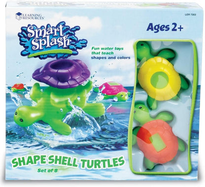 Learning Resources Shape Shell Turtles, Learn Shapes, Bath Toys Set of 8, Ages 2+