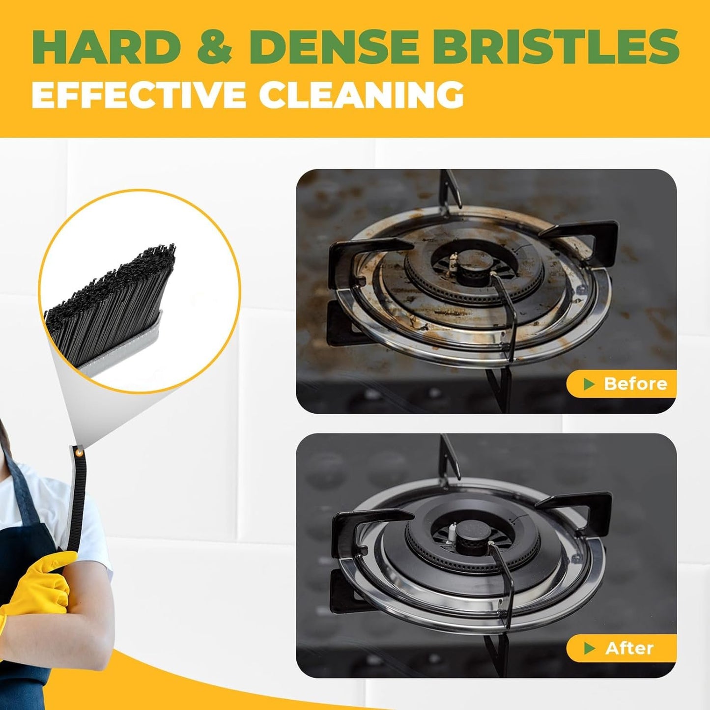 KMOSENIA Cleaning Brush, Hard Bristle Crevice Cleaning Brush, Grout Cleaning Brush, Scrub Brush for Tile Grout Crevice, Gap Cleaning Tools for Bathroom Kitchen Toilet Window Track (3, Black)