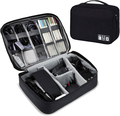 AiQInu Cable Organizer Travel Bag Organizer Cable Organizer Water Resistant Portable Cable Organizer for Charger, USB Stick, Headset, Power Bank, Hard Disk, SD Card