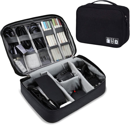 AiQInu Cable Organizer Travel Bag Organizer Cable Organizer Water Resistant Portable Cable Organizer for Charger, USB Stick, Headset, Power Bank, Hard Disk, SD Card