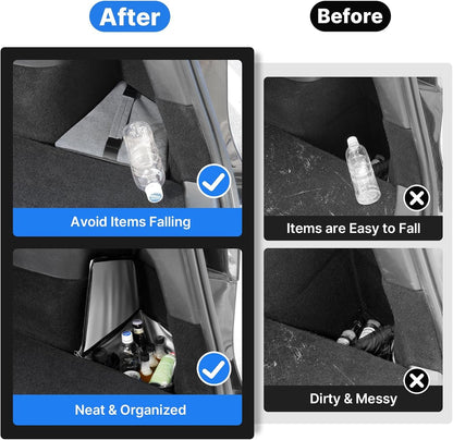 Canvcle Rear Trunk Organizer for Tesla Model Y 2020-2024 Accessories, Rear Trunk Storage Bins Side Storage Box Rear Trunk Tray with Lids Model Y 5 Seater Interior Accessories 2PCS (Not for Juniper)