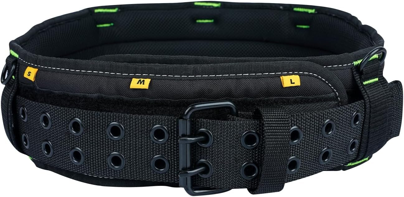 MELOTOUGH Reflective Safety Tool Belt with Suspenders Hi Vis Tool Bag Suspenders Tool Belt Construction Heavy Duty Work Suspension Rig (Hi Viz Lime)