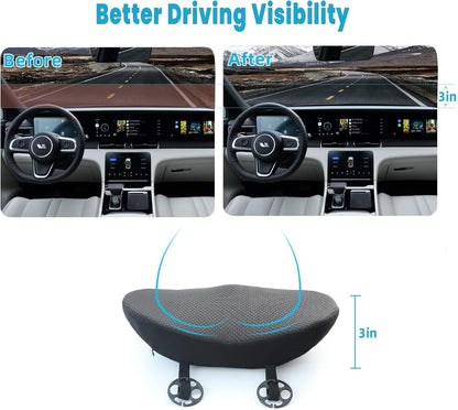 OLYDON Car Seat Cushion for Driving - Comfort Memory Foam for Car Driver Seat- Back Support, Pain Relief - for Car Travel, Long Trips (Black)