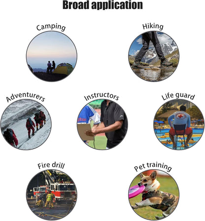 Emergency Survival Whistle,Multifunctional Outdoor Tools,Loud Safety Signaling,Compass/Thermometer/Light/Magnifier/Reflector Mirror/Storage Room/Lanyard,Expedition/Exploration/Hiking/Camping/Climbing