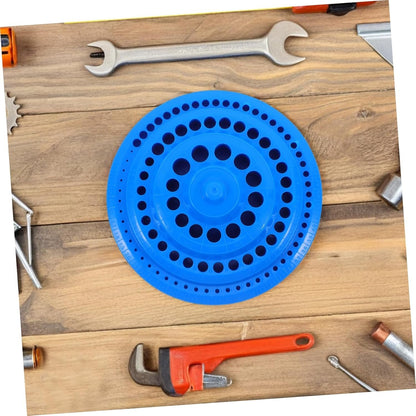 LALAFINA 1Pc 100 Blue Drill Bit Storage Organizer Tool Storage Case for Tidy Convenient Grinding Bits Holder for Efficient Workspace Organization