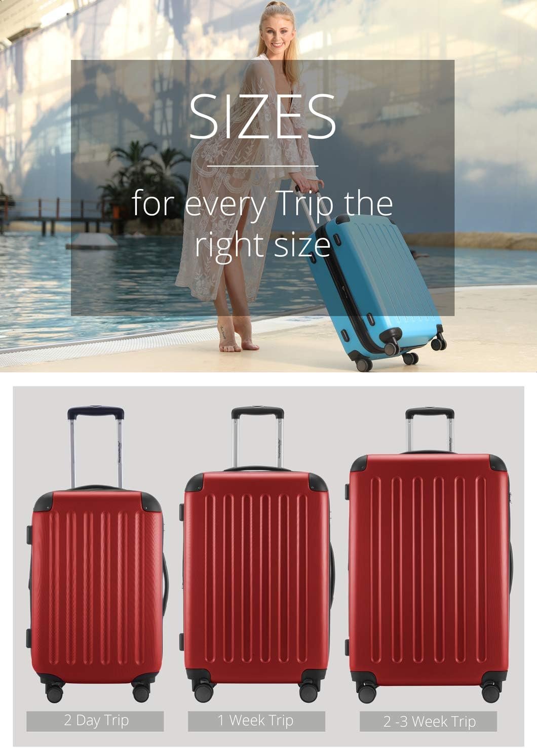 HAUPTSTADTKOFFER - SPREE - Hard Suitcase, Expandable Suitcase, Luggage with 4 Double Wheels, TSA, Aqua Green, Suitcase