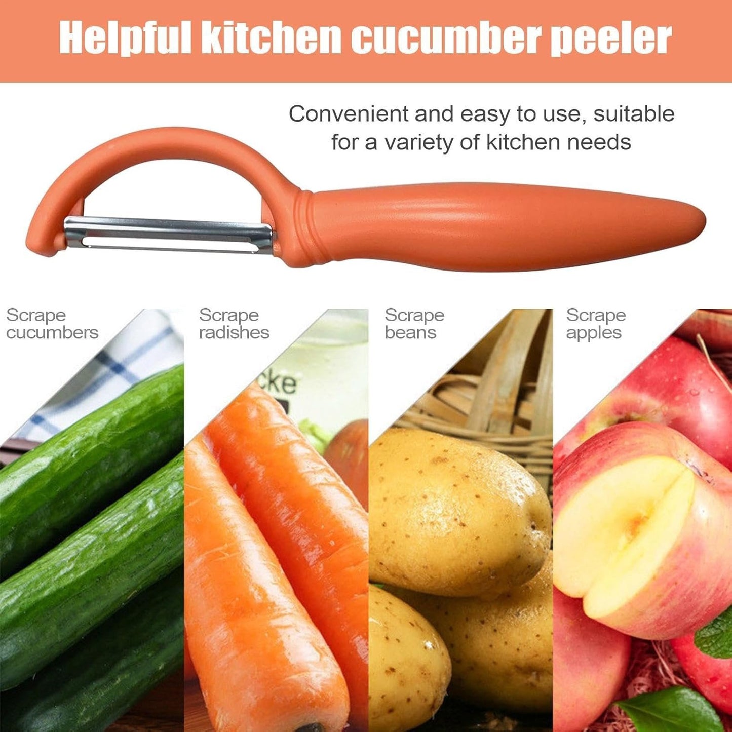 Peeler for Kitchen, Stainless Steel Peeler - 3x Stainless Steel Vegetable Fruit Peeler,Ergonomic Design Food Prep Vegetable Processing Tool for Potato, Pep