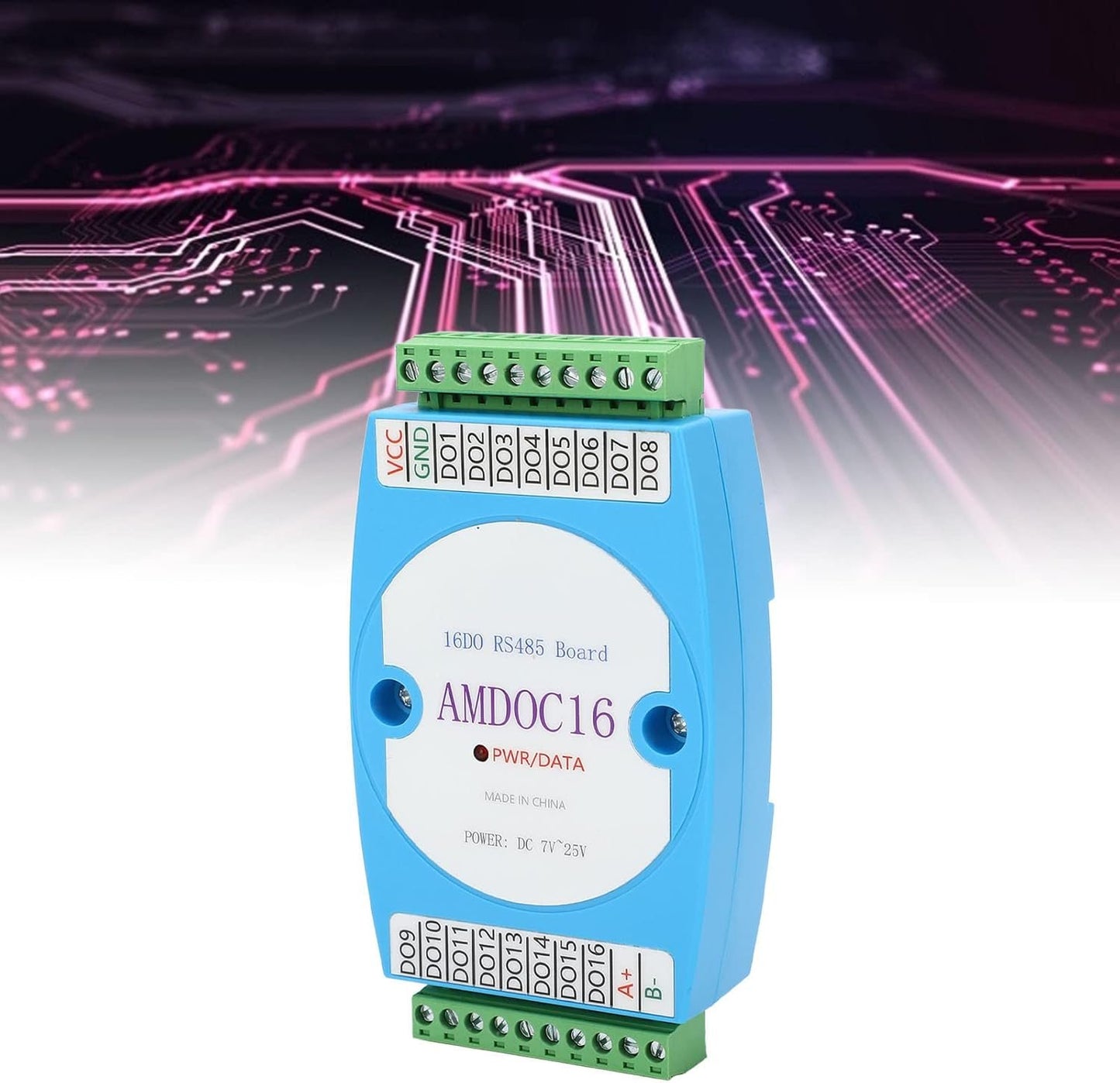 Respicefinem 16 Channel Digital Output Module with RS485 Communication and Isolation Signal Control Board Ideal for PLC Output Expansion Home Automation Safe Monitoring