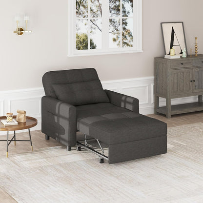 Bealife Relaxing Chair, Armchair Bed with Adjustable Backrest, Single Chair, Recliner Armchair for Living Room, Bedroom, Balcony and Office (Dark Grey)