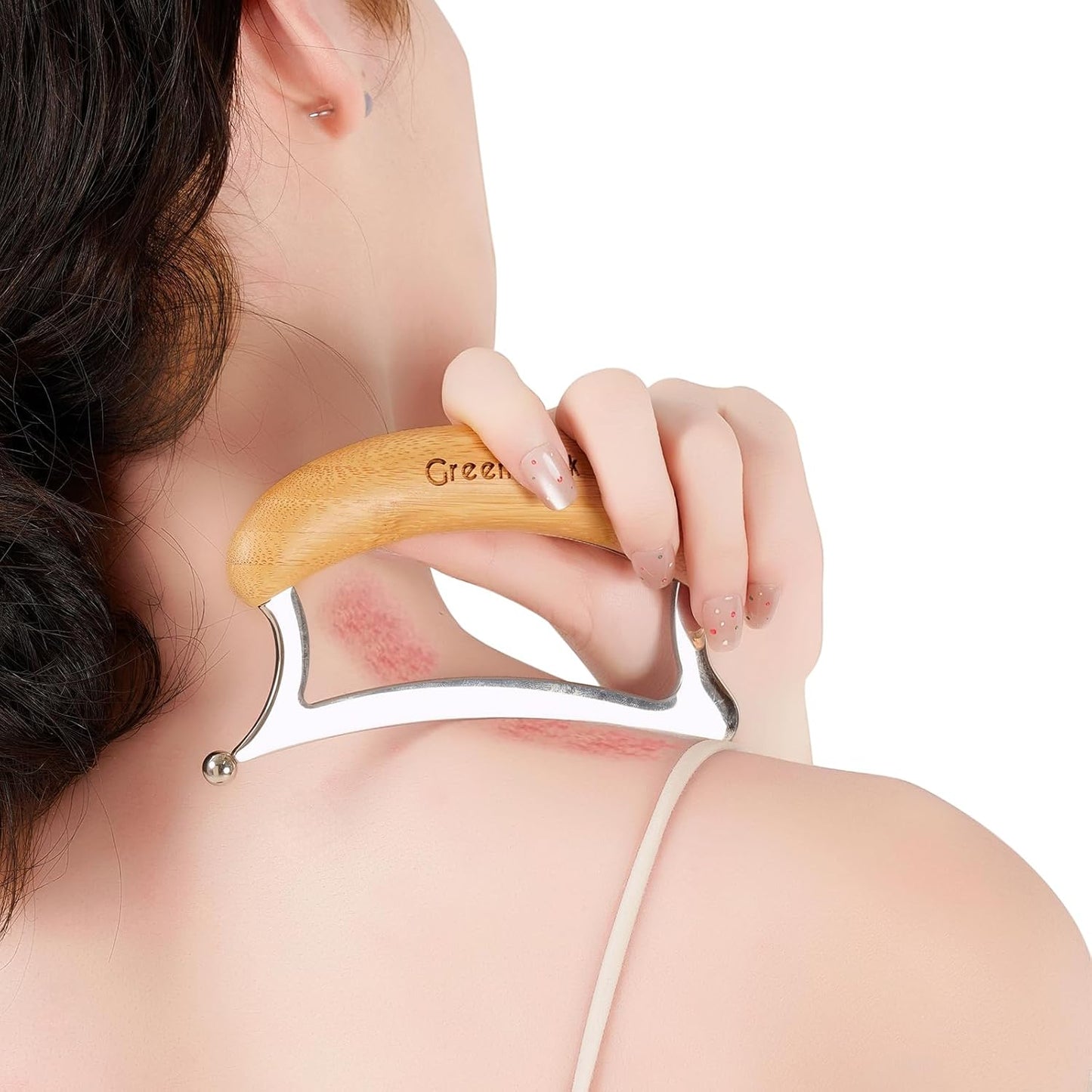Greenstalk Stainless Steel Gua Sha Muscle Scraper Tool for Muscle Relief, Wooden Massage Tools,Body Guasha Tool, Portable Body Scrapers Tool for Neck, Back, Feet Recovery.