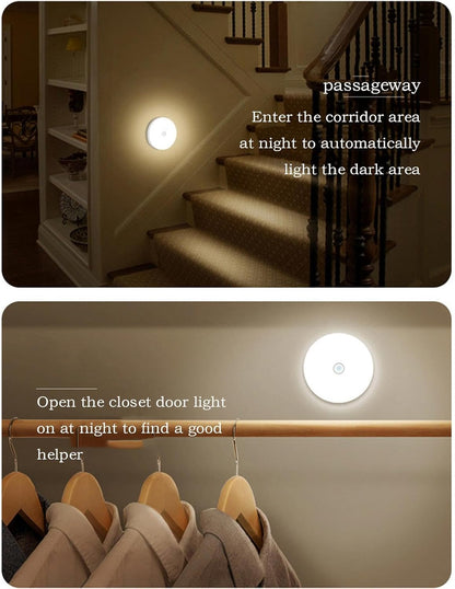 Generico Motion Activated Night Light, LED Action Detector Lights For Inside, USB Smart Human Body Sensor Closet Lighting Decoration, Energy-saving Automatic Lights, 3.39 x 0.71 Inches