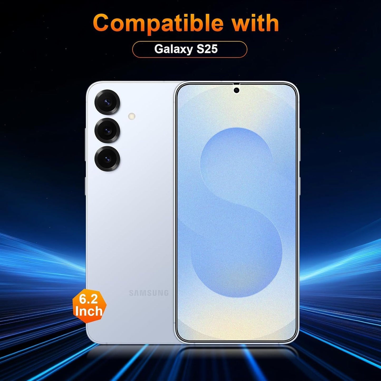 QUESPLE 2 Pack for Samsung Galaxy S25 Matte Privacy Screen Protector [Not Glass], 360° Anti-Spy, Anti-Scratch, Anti-Glare, Support Fingerprint Unlock