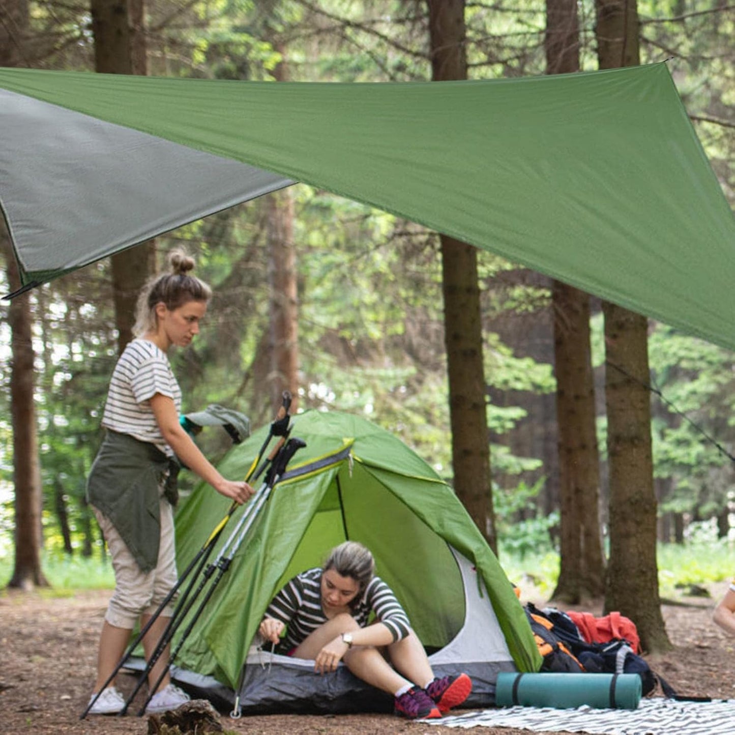 Waterproof Camping Tarp - 7.55x4.59ft Hammock Rain Fly Waterproof Camping | TARP CAMPINGE SCHEME Portable Tarp for Camping, Travel, Outdoor