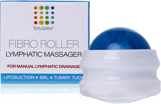 Lymphatic drainage massager Fibro Roller for lymphatic massage and fibrosis control I For post surgery recovery after 360 Lipo, Tummy Tuck, BBL I Works with lipofoam, foam pads, compression garment, Pillow, Faja I by Bruizex