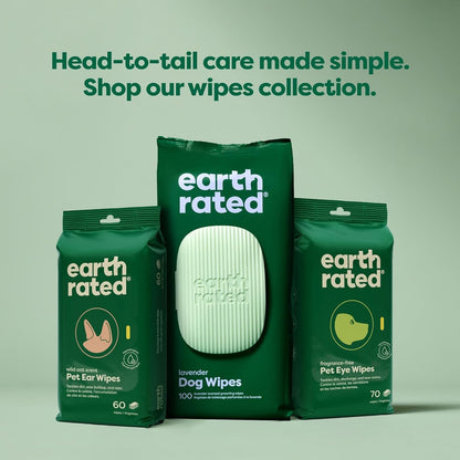 Earth Rated (A Canadian Company) Dog Grooming Wipes, Hypoallergenic, Cleaning and Hydrating, for Paws, Body and Butt, Lavender Scented, 400 Count