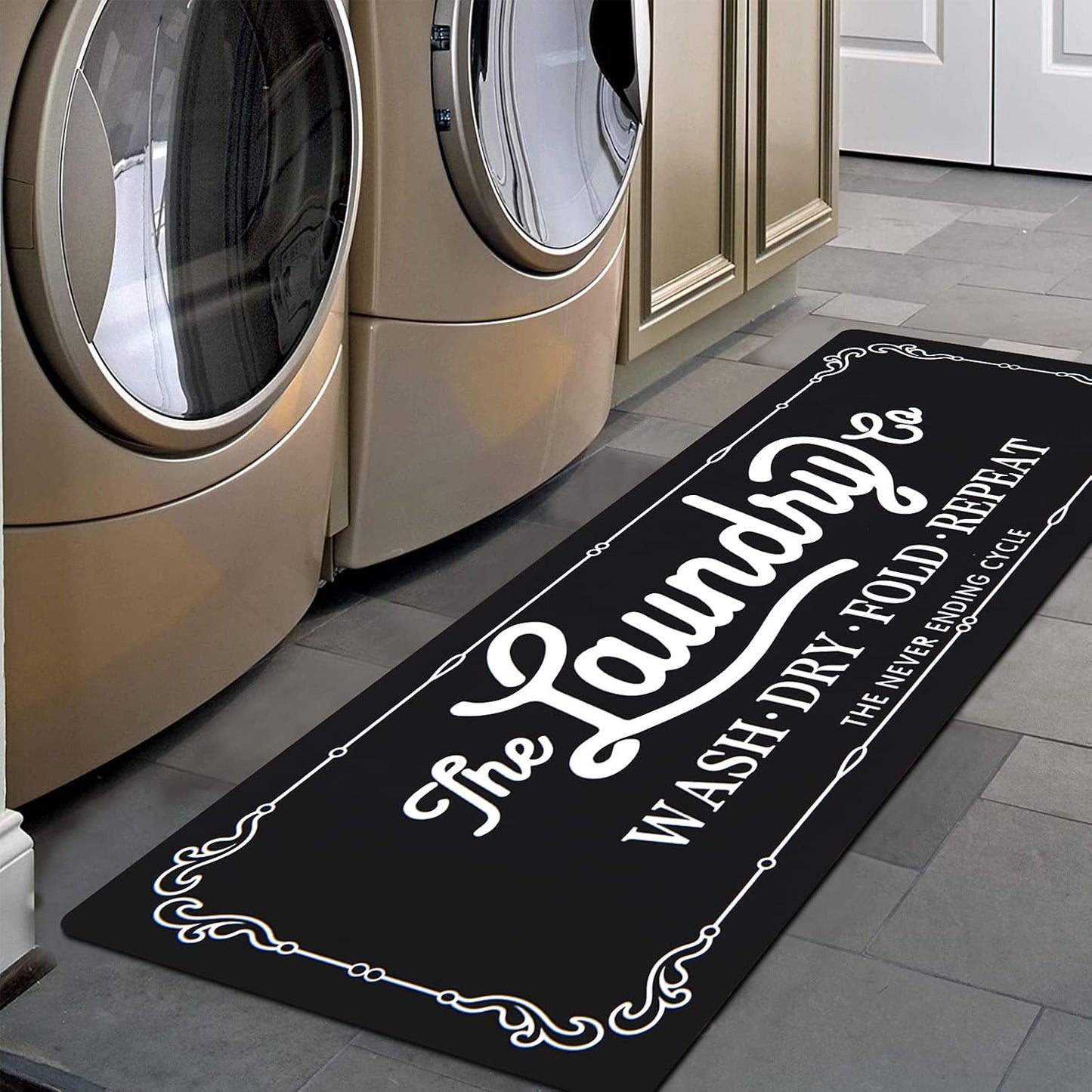 Pauwer Farmhouse Laundry Room Rug Runner 20"X59" Non Slip Laundry Rugs and Mats for Laundry Room Decor Washable Runner Rugs for Kitchen Floor Laundry Room Bathroom Hallway Entryway Area Rugs