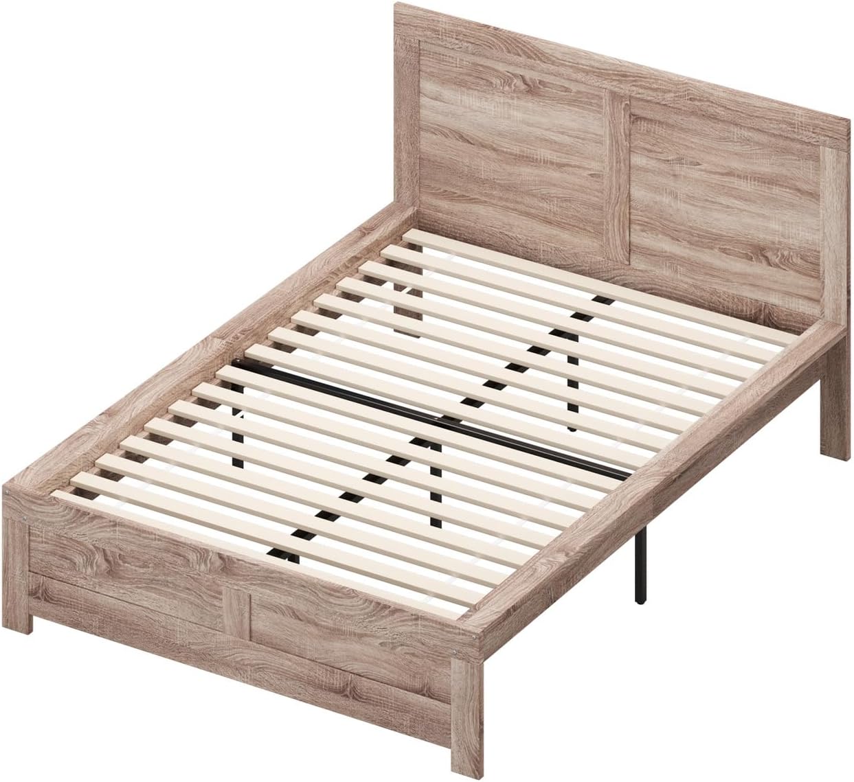 OIKITURE Wooden Bed Frame Queen Size Beds Platform, Bed Frame Platform with High Bed Leg, Compatible with Australian-Sized Mattresses, 210X173X100cm