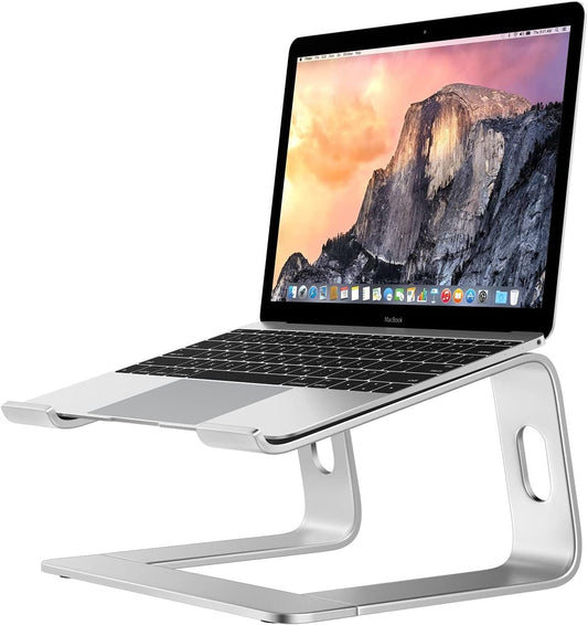 pishi Laptop Stand, Ergonomic Laptop Riser, Aluminum Made Vertical Laptop Stand with Metal Holder, Compatible with 10-15.6 Inches Screen Laptop | (Silver): M5