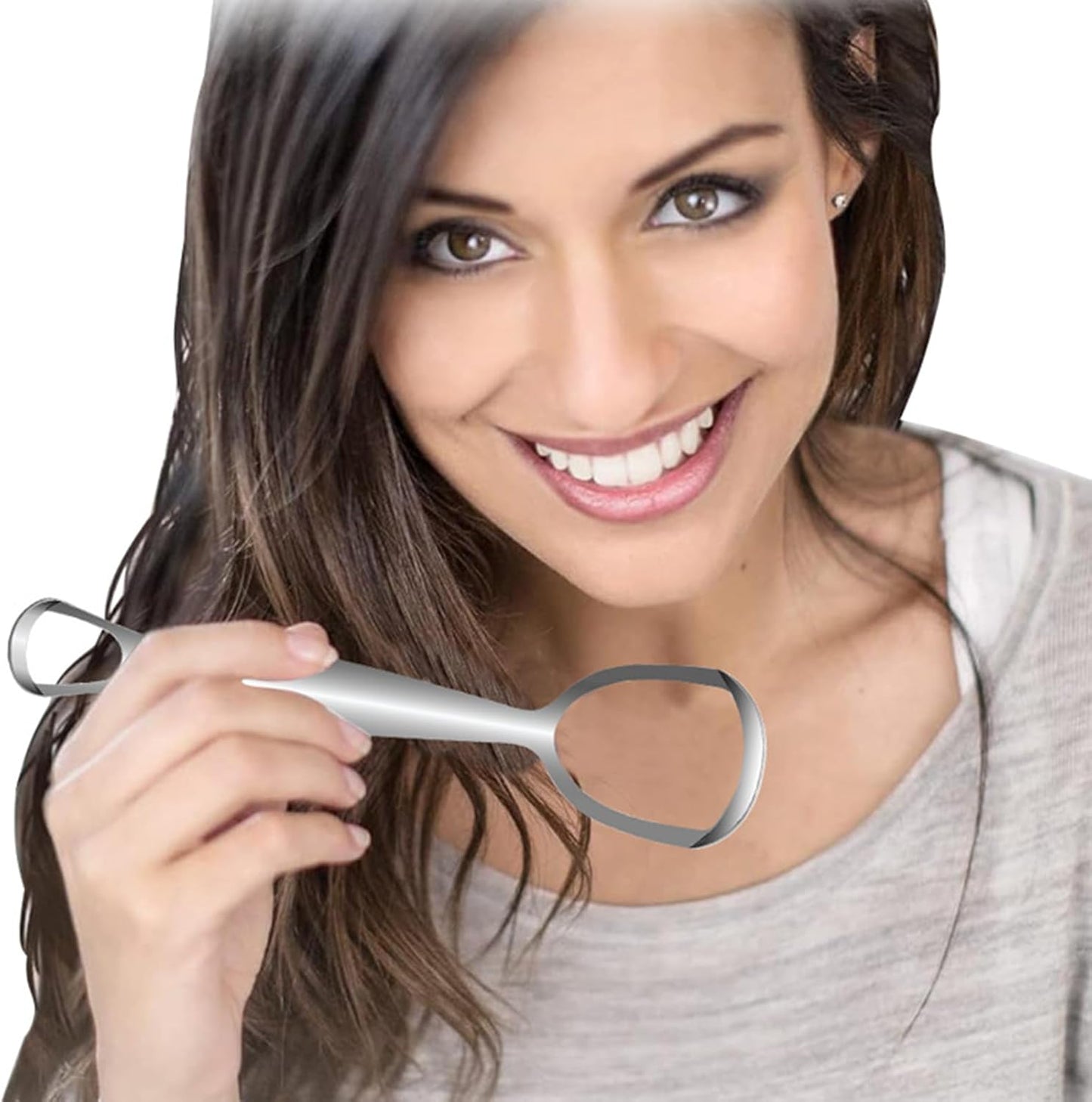 Tongue Scraper, Stainless Steel Oral Care Tool, Fan-Shaped Design, Improve Oral Hygiene, Daily Cleaning, for Family Adults, Breath, Removal