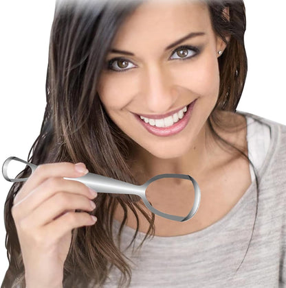 Tongue Scraper, Stainless Steel Oral Care Tool, Fan-Shaped Design, Improve Oral Hygiene, Daily Cleaning, for Family Adults, Breath, Removal