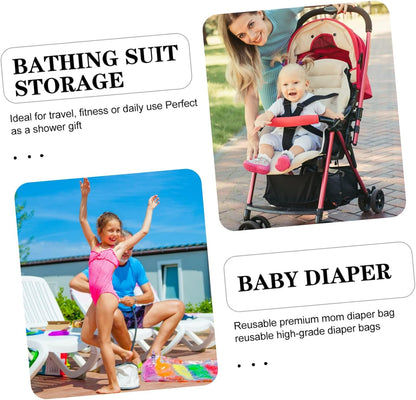 CORHAD Portable Wet Dry Diaper Organizer Bag Double Compartment Travel Storage for Diapers for Daily Use
