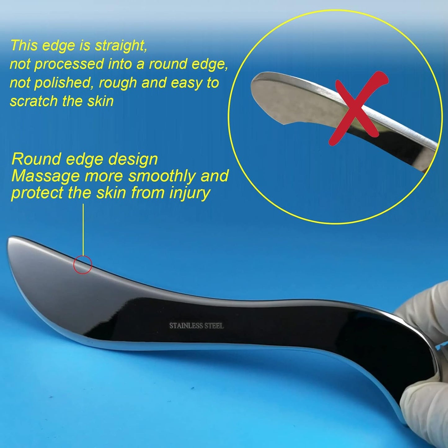 Gua Sha Muscle Scraper Tools, Stainless Steel Scraping Massage Tool for Soft Tissue,Myofascial Scraping Tools for Scar Tissue Physical Therapy Tools,IASTM Tools,Blade Massage Tool