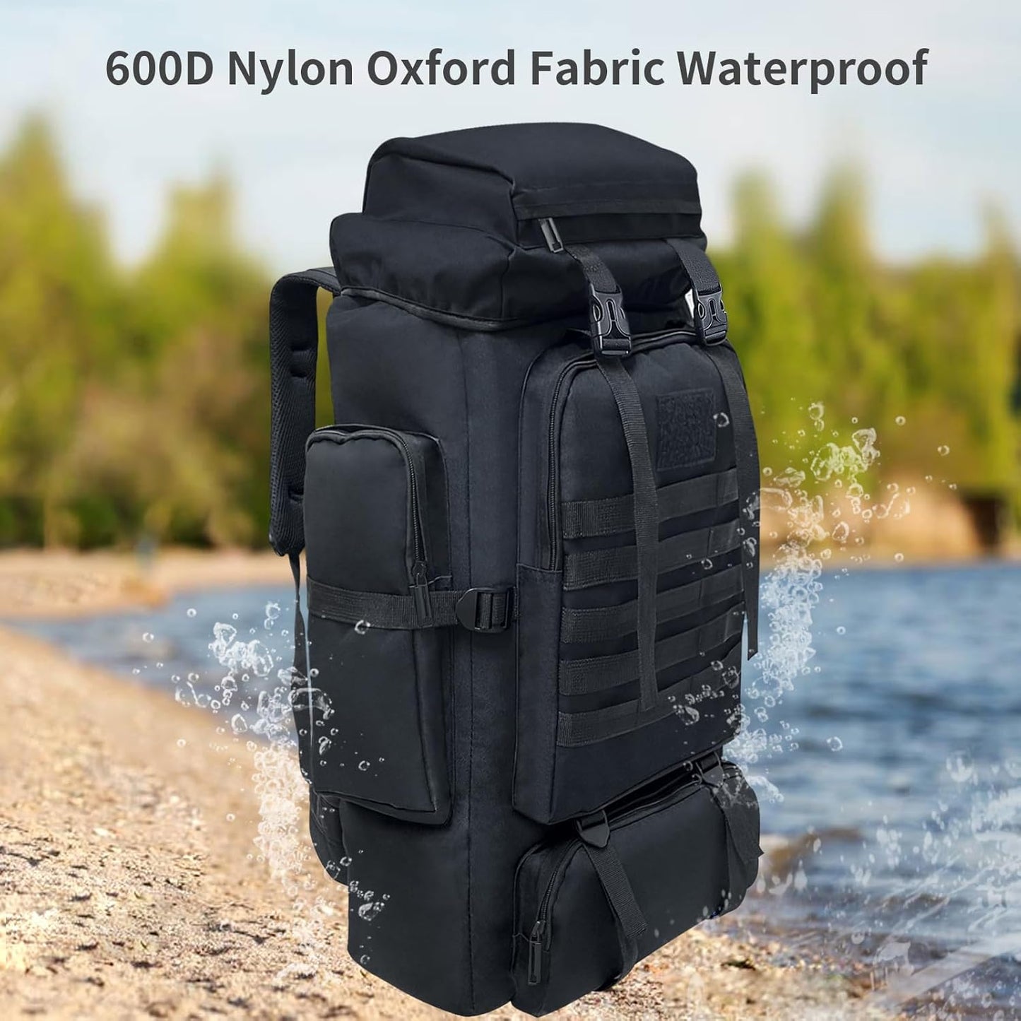 Ogetok 80 L / 100 liter Camping Backpack Hiking Military Tactical Backpack, Adjustable Waterproof Large Capacity Travel Daypacks Outdoor Rucksack