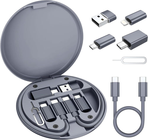 Elebase USB Charging Adapter Kit,USB to USBC Adapter Set,Type C to USB 3.0 OTG iOS Micro Multi Portable Converter Case with 1Ft 100W Charger Cable for iPhone 16 15 Max Pro,Samsung Galaxy S24 S23 Plus
