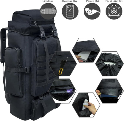 Ogetok 80 L / 100 liter Camping Backpack Hiking Military Tactical Backpack, Adjustable Waterproof Large Capacity Travel Daypacks Outdoor Rucksack