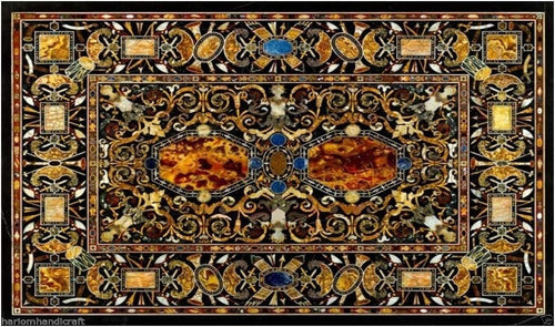 crafts look Marble Breakfast Dining Table Top Marquetry Inlay Home Decor