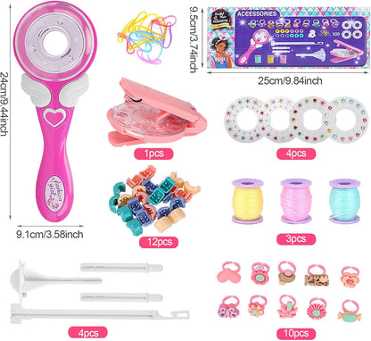 EKKONG Diamond Styling Kit, Hair Braider, Fashion Braid Tools, Automatic Braiding Machine with Comb Gem Applicator for Girls